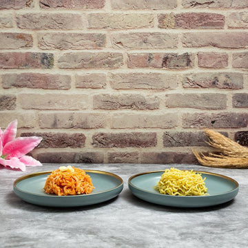 Pastely 8 Inch Ceramic Plate (Gray) (Pack of 2)